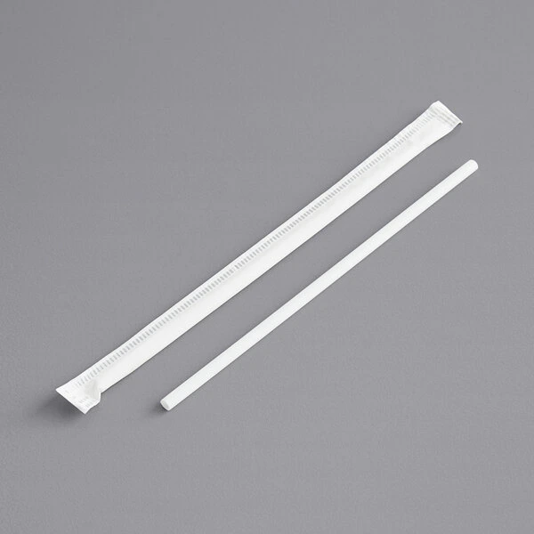 White Wrapped Sip Straw - 1000/Pack