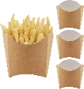 French Fry Holder, Brown Paper French Fries Containers, Disposable Snack Cups French Fry Box for Onion Rings, Popcorn/plain/with design(200 Pack 5.5 oz)