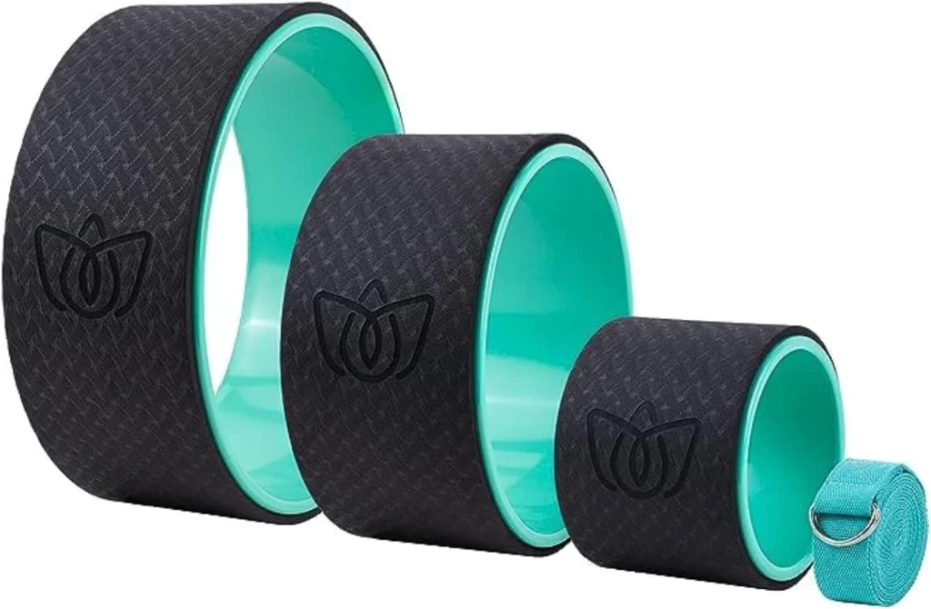 Yoga Wheel 13 inch Yoga Wheel for Back Pain Strongest and Most Comfortable Dharma Yoga Prop Wheel with Free Yoga Bands