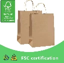 Brown  Paper Bags with Handles,  8x4.25x10.5 In,Medium Size | Gifts Bag Bulk for Wedding, Party Favor, Grocery, Shopping, Retail,Merchandise(500 bags)