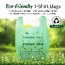 Biodegradable Thank You Bags | 500 Count (11.5" x 6.5" x 21") Green Plastic Bags with Handles | Ideal for Grocery, Shopping, Food Take Out, Small Business | Oxo-Biodegradable Plastic